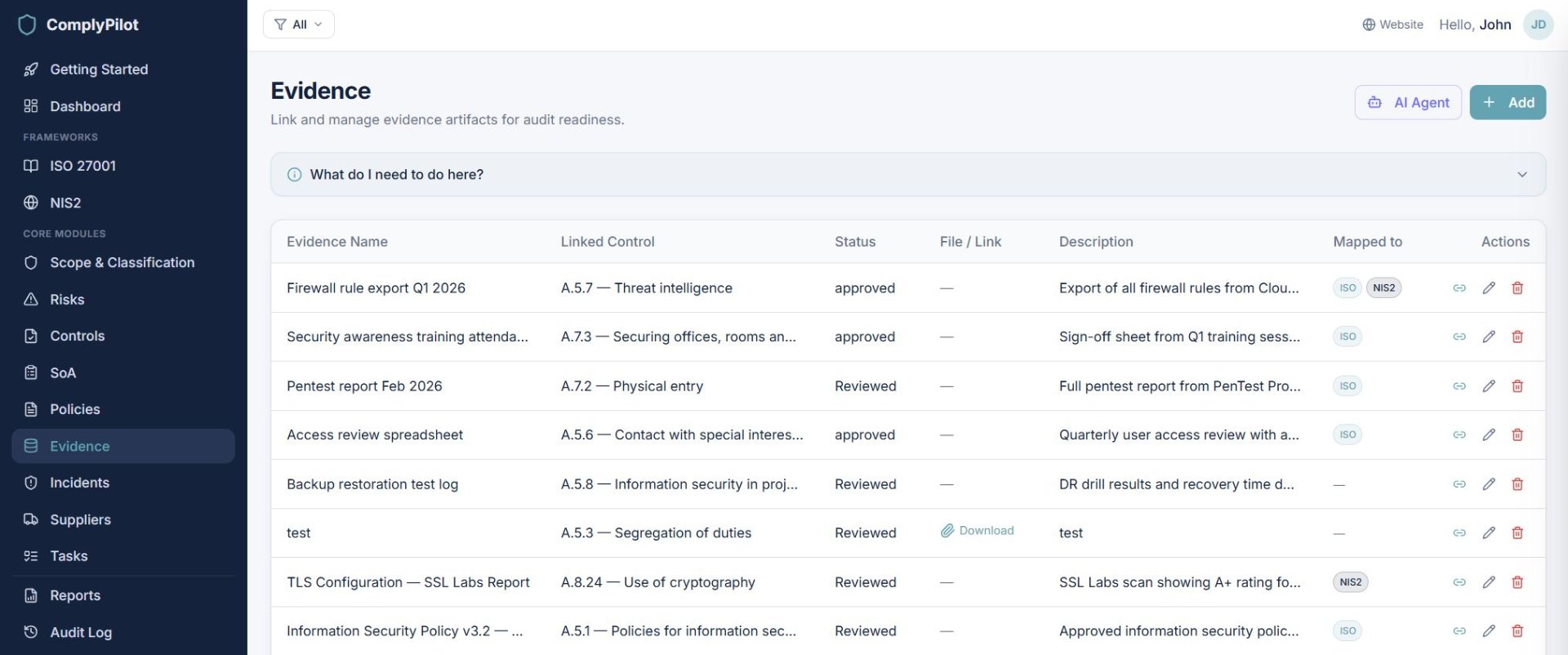 Evidence Vault screenshot